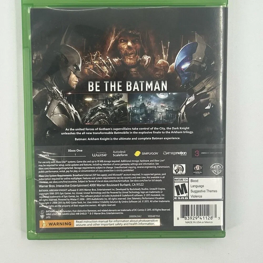 Batman: Arkham Knight (Microsoft Xbox One, 2015) Tested Complete Fast Shipping